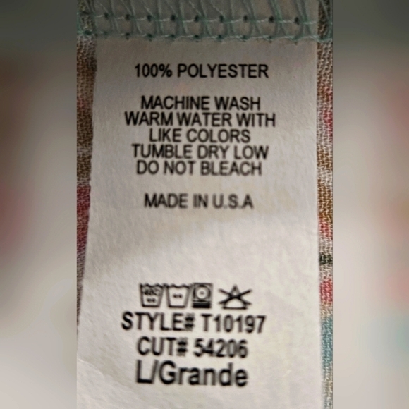 LILLY MAE TOP SZ L  GREEN BLUE PINK - Picture 6 of 6